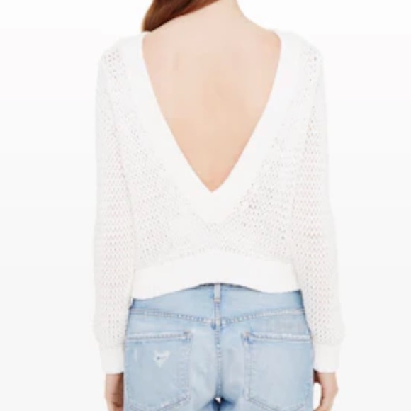 Club Monaco -Darina Knit Low Back Sweater-Cream - Picture 1 of 8